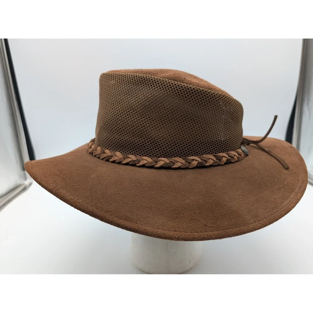 Henschel Hat Co Breezer Mesh Suede Outback Hat Brown Large USA Made 5310-55